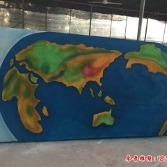 玻璃钢彩绘世界地图浮雕