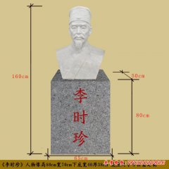 古代名医李时珍头像石雕