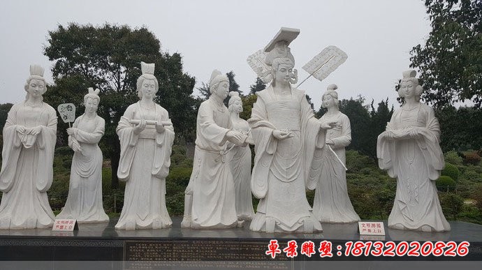 景区汉白玉武则天石雕