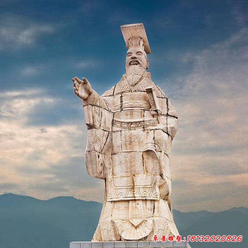 秦始皇石雕,广场古代人物石雕