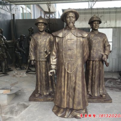 玻璃钢仿铜立式林则徐雕塑
