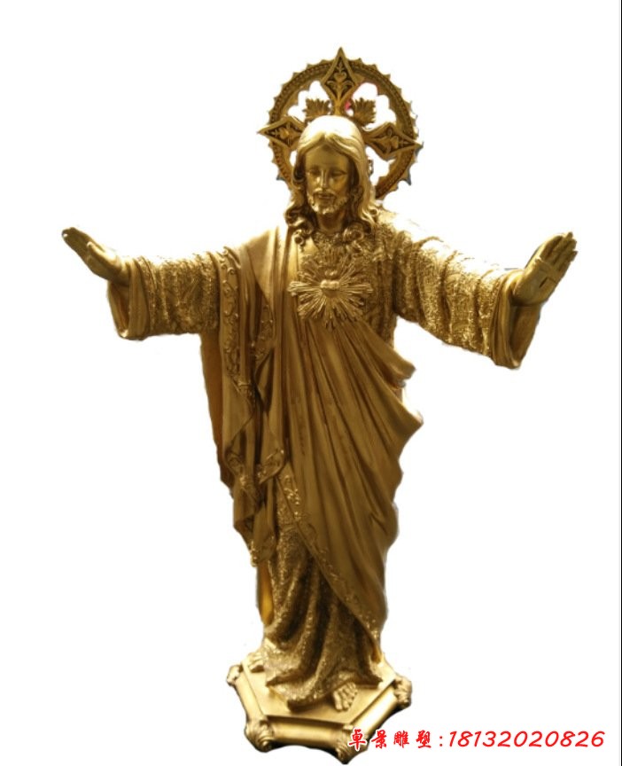 教堂人物耶稣铜雕
