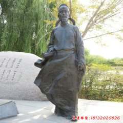 铜雕校园古代诗人杜甫雕像