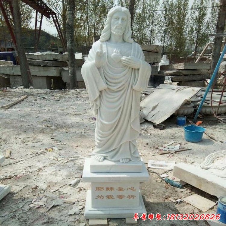汉白玉耶稣雕塑，宗教人物石雕