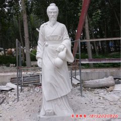 汉白玉古代名人扁鹊石雕像