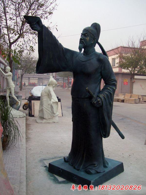 李白铜雕 校园古代诗人铜雕