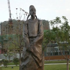 校园铜雕古代诗人李白