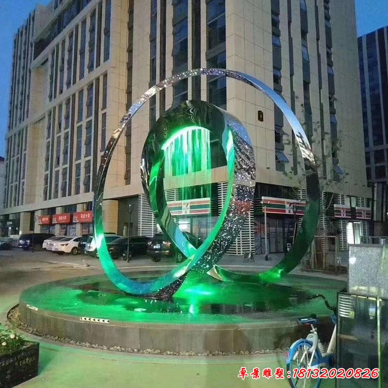 不锈钢城市广场圆环雕塑2