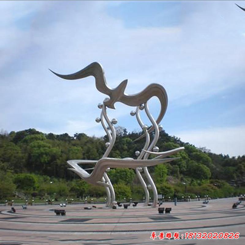 不锈钢广场动物大雁雕塑