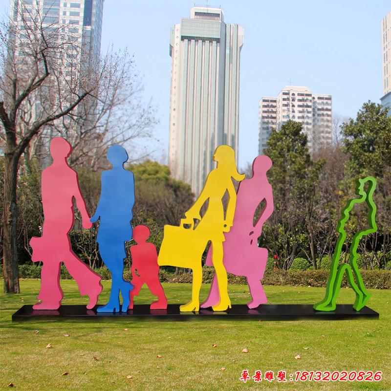 公园不锈钢人物雕塑2
