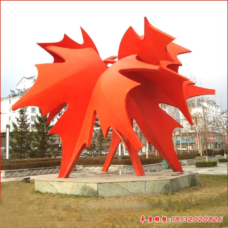 不锈钢学校枫叶景观雕塑2