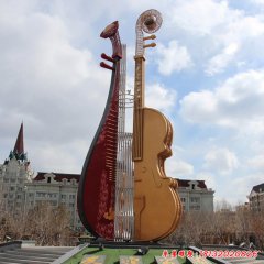 不锈钢学校提琴雕塑
