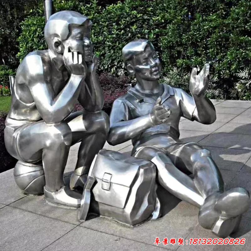 不锈钢校园儿童人物雕塑