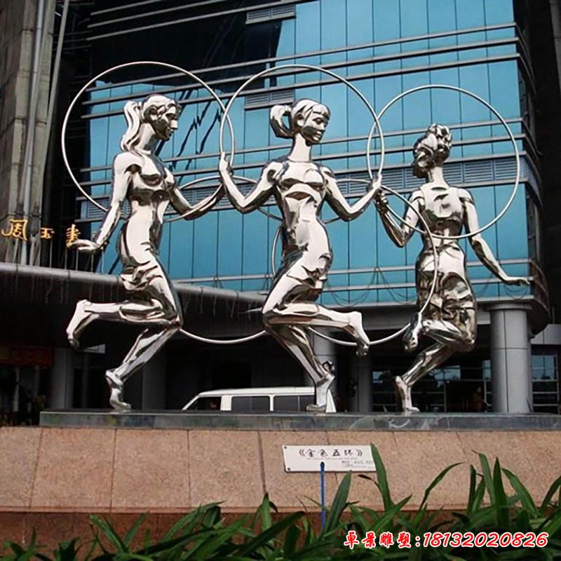 不锈钢舞蹈人物广场雕塑