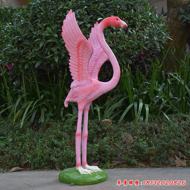 不锈钢别墅动物火烈鸟雕塑