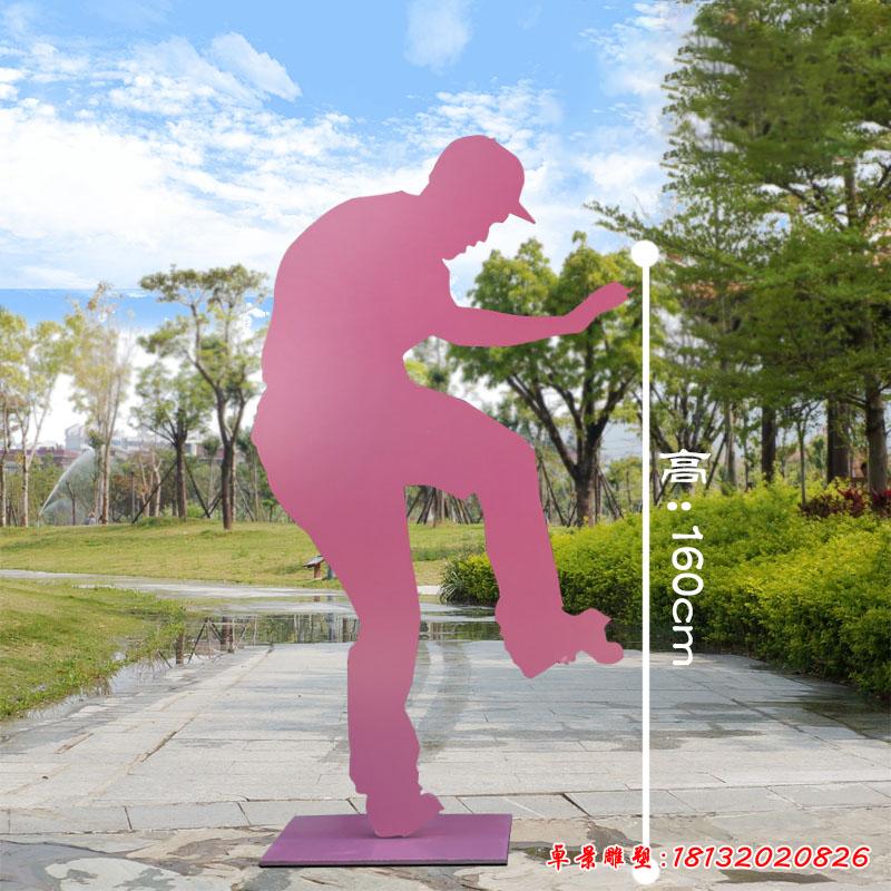 不锈钢滑板运动人物雕塑2