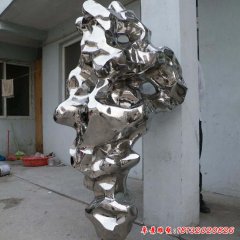 不锈钢小区抽象太湖石雕塑