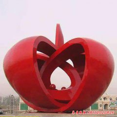 不锈钢广场抽象苹果雕塑