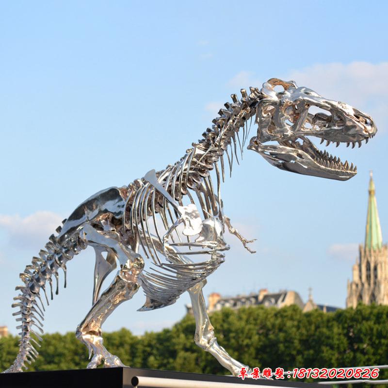 不锈钢广场镂空恐龙雕塑