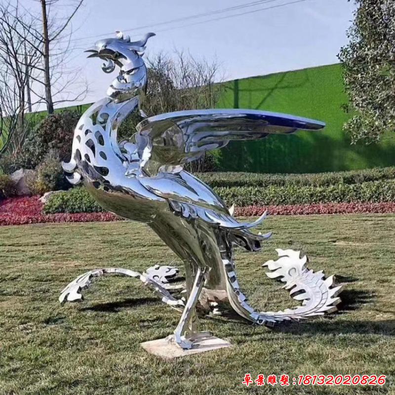 不锈钢凤凰大型动物雕塑