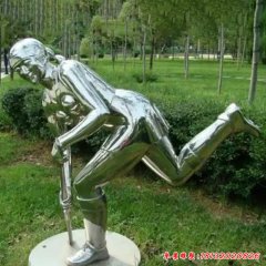 不锈钢公园曲棍球人物运动雕塑
