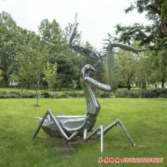 不锈钢花园螳螂动物雕塑