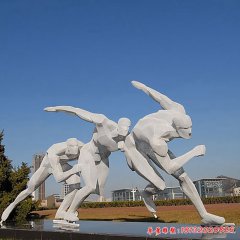 不锈钢城市滑冰人物雕塑