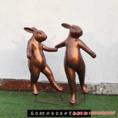 公园动物兔铜雕