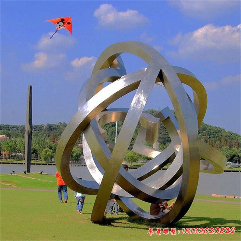 不锈钢抽象圆环雕塑 (44)