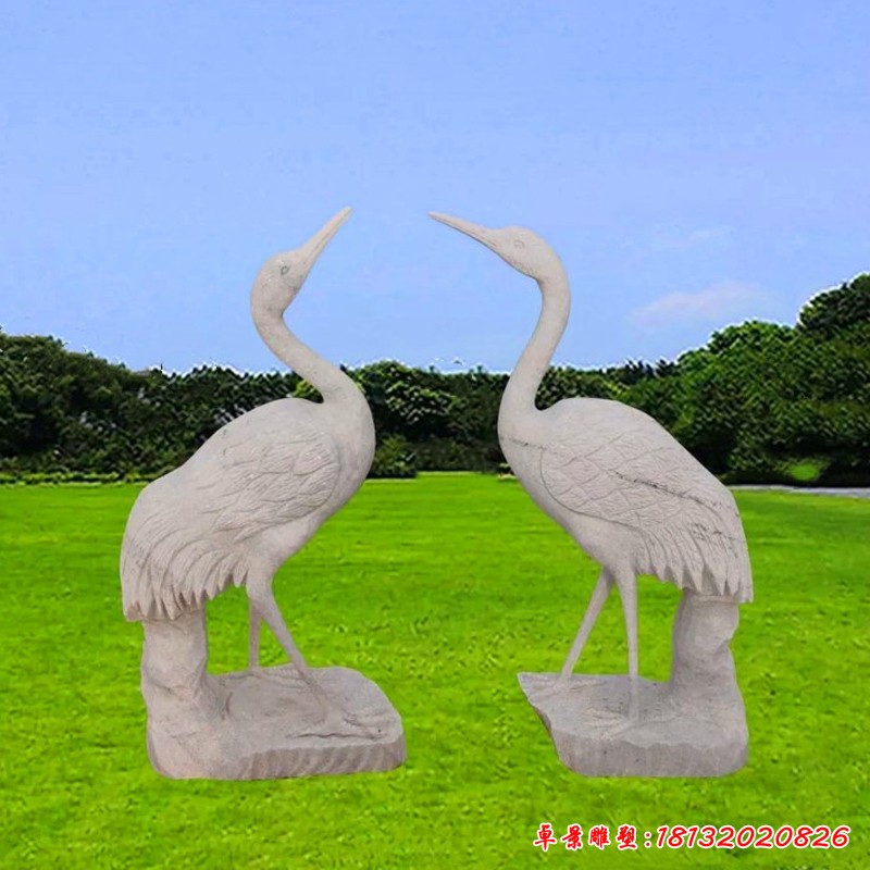 石雕仙鹤动物雕塑