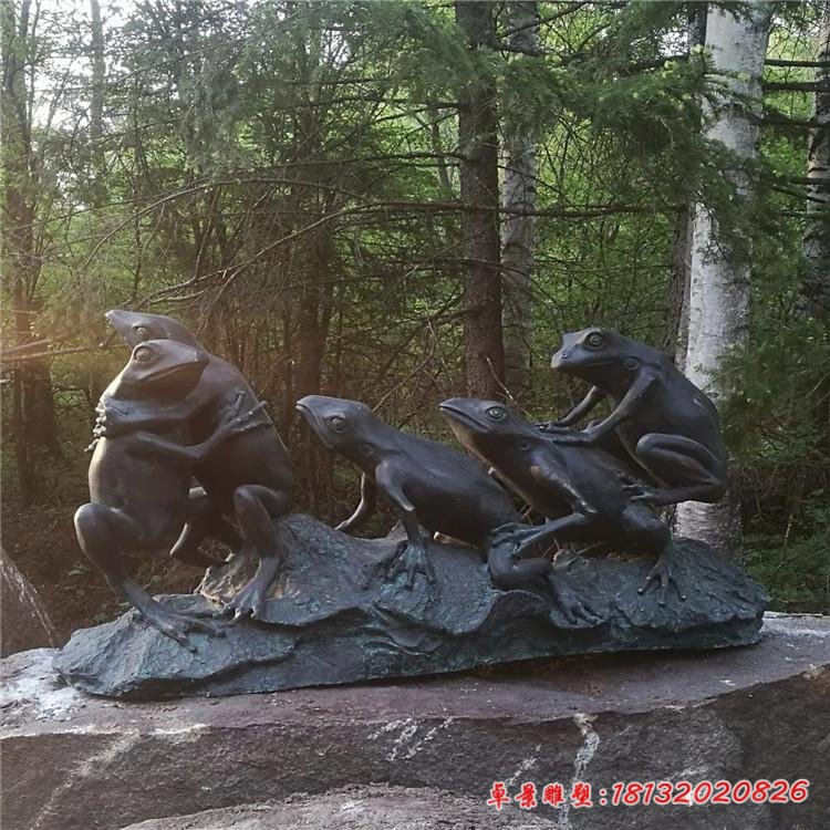 铸铜公园青蛙动物雕塑
