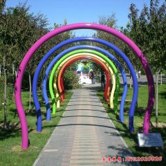 不锈钢公园彩虹拱门雕塑