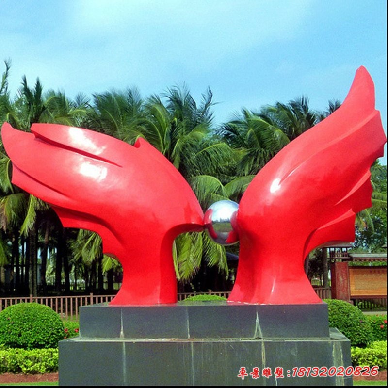 不锈钢公园大型翅膀雕塑