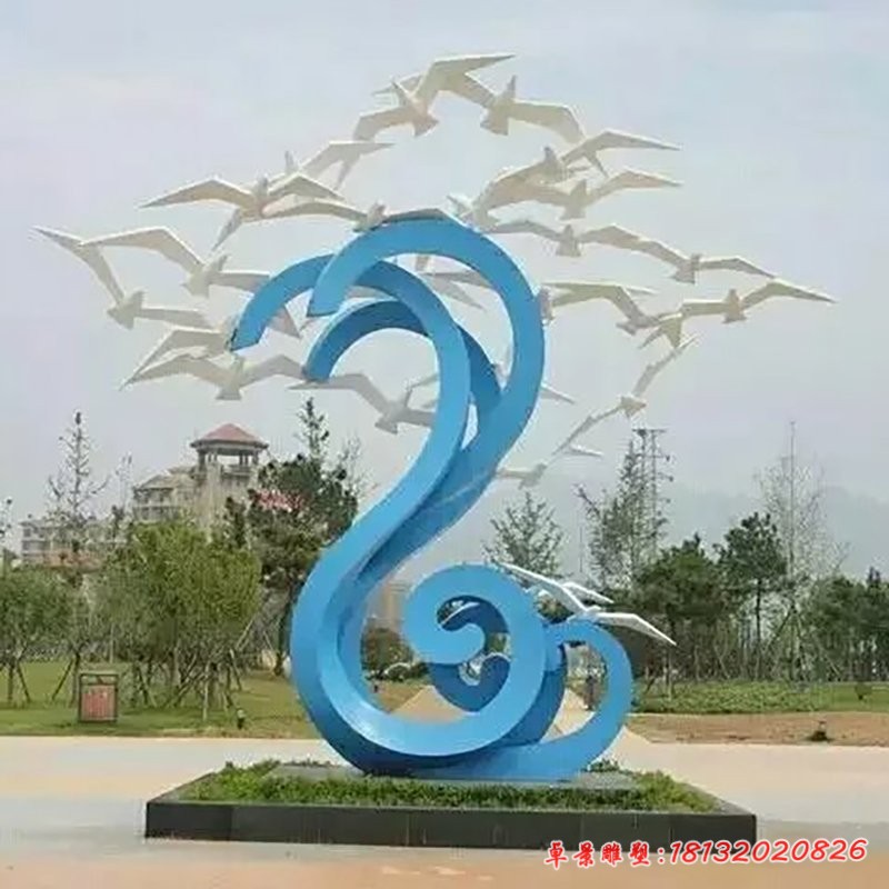 不锈钢大型和平鸽雕塑