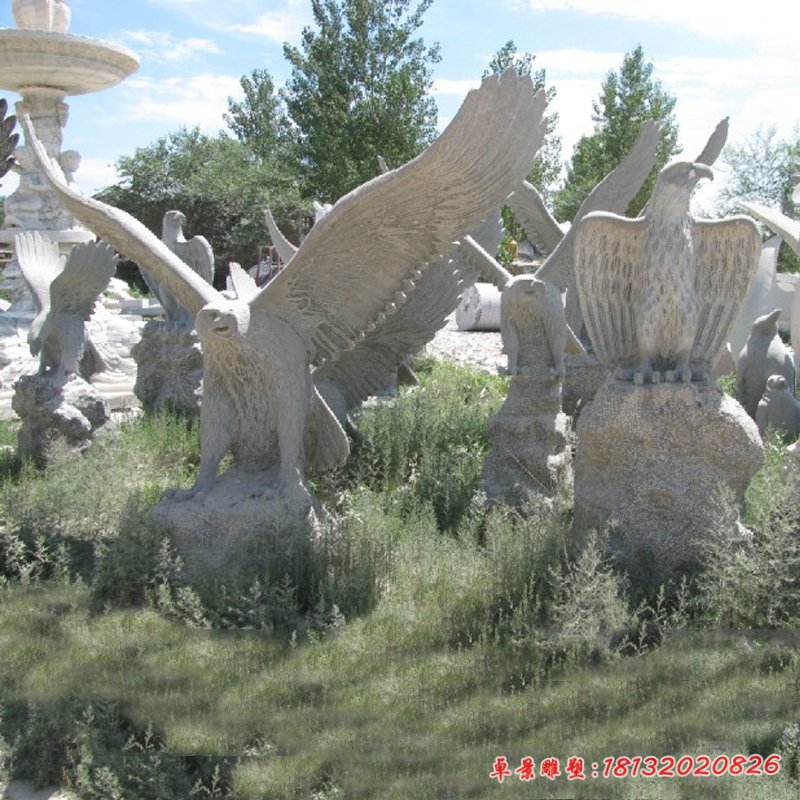 石雕老鹰动物雕塑