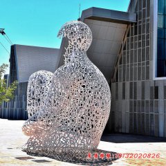 不锈钢抽象镂空人物雕塑