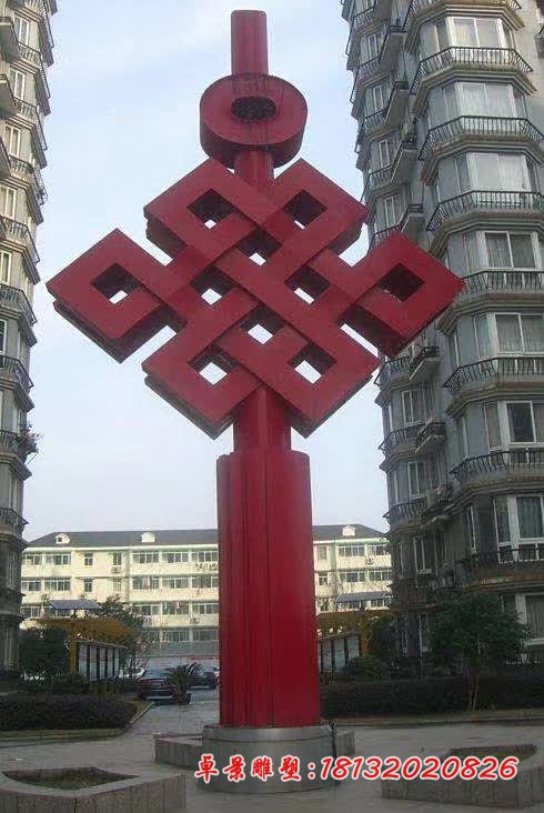小区不锈钢中国结雕塑