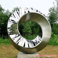 不锈钢公园圆环雕塑