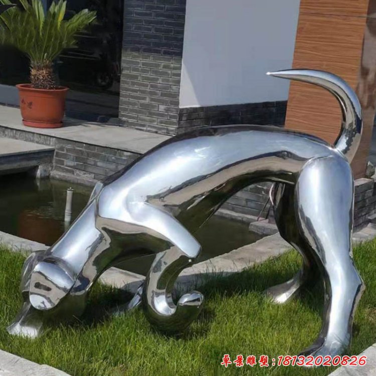 生肖狗动物不锈钢雕塑
