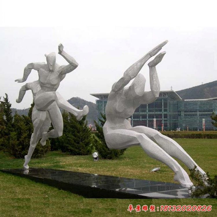 跳远运动人物不锈钢雕塑