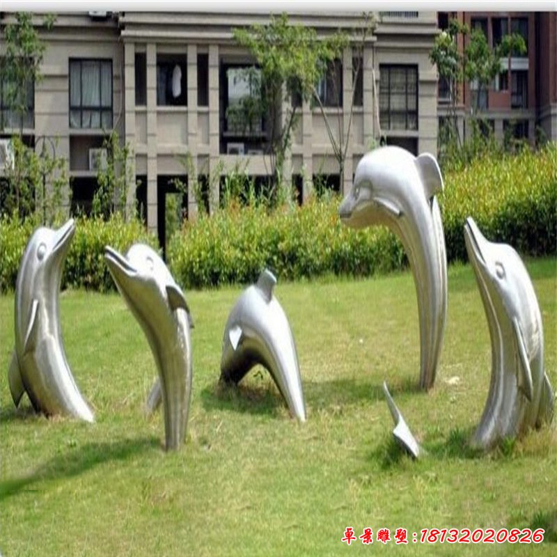 不锈钢海豚雕塑 (15)
