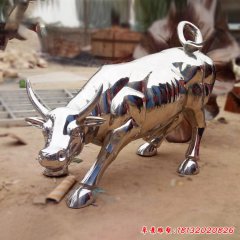 牛动物不锈钢雕塑