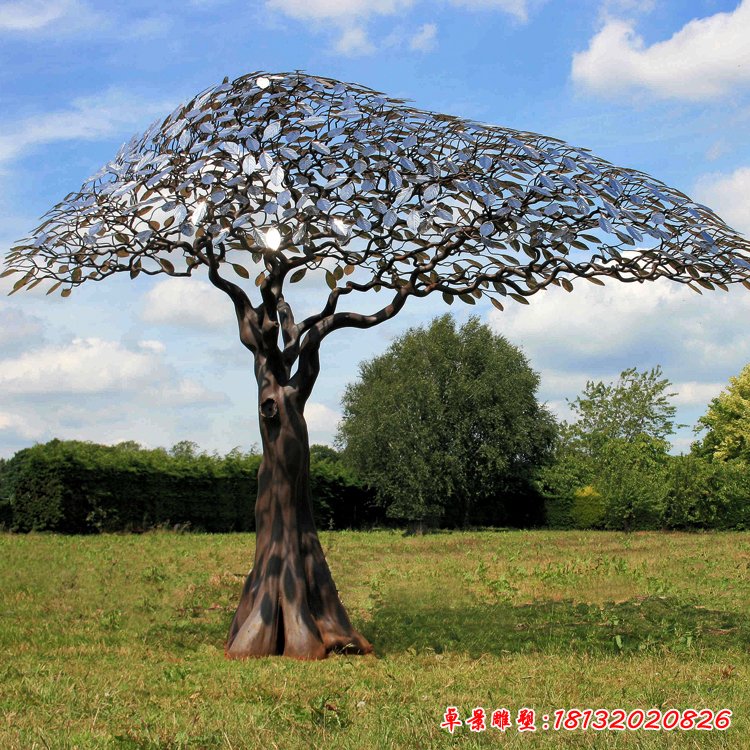 景区不锈钢镂空树造型雕塑 (2)