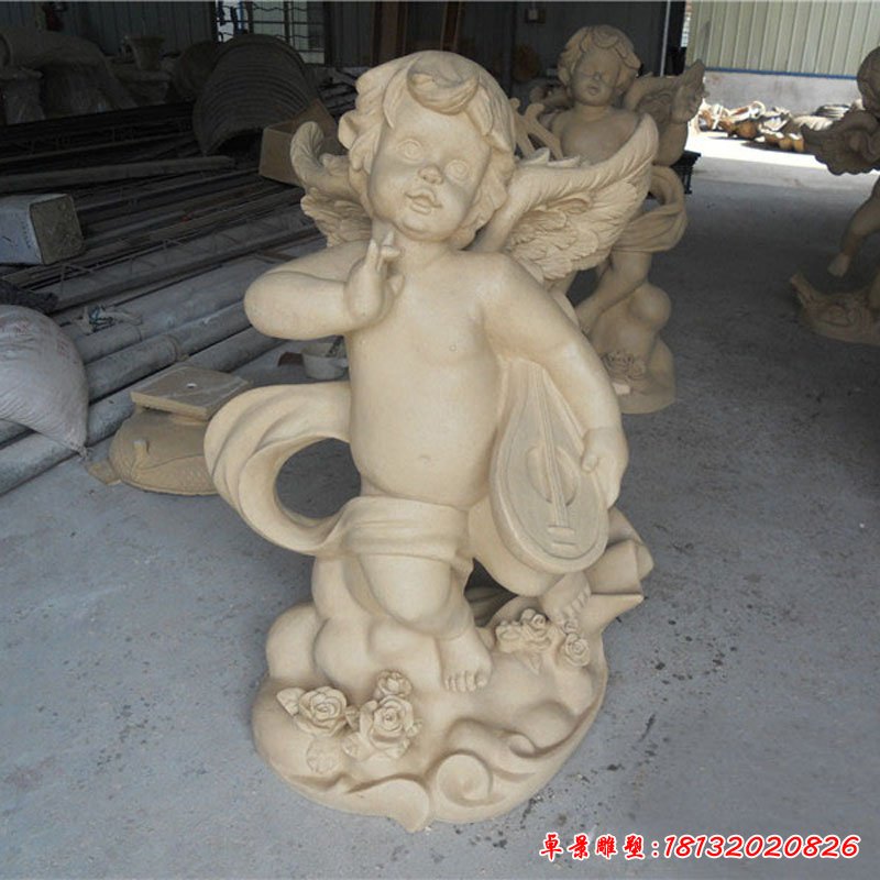 大理石西方儿童天使  石雕广场人物雕塑 (1)