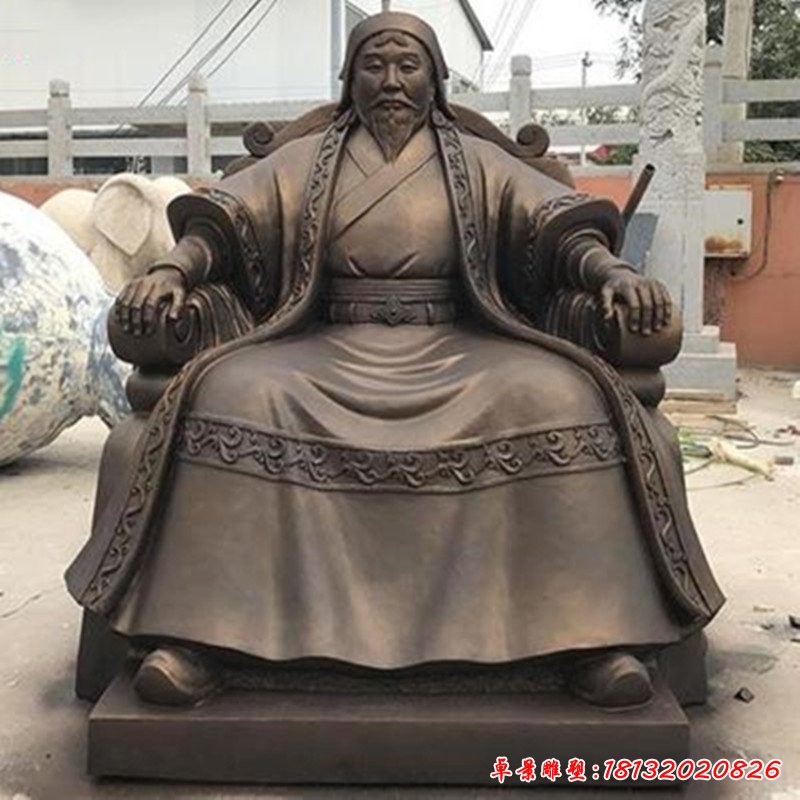 成吉思汗坐式铜雕