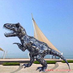 广场恐龙动物不锈钢雕塑