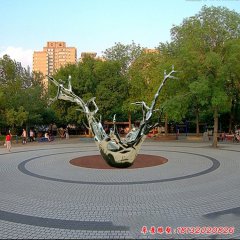 公园抽象浪花不锈钢雕塑