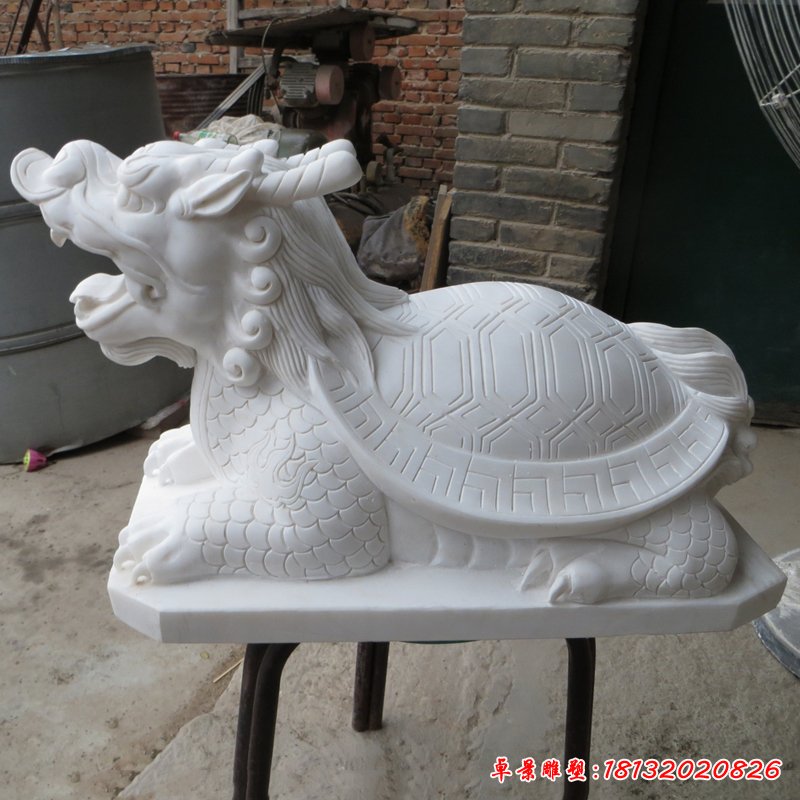龙龟雕塑,汉白玉龙龟石雕