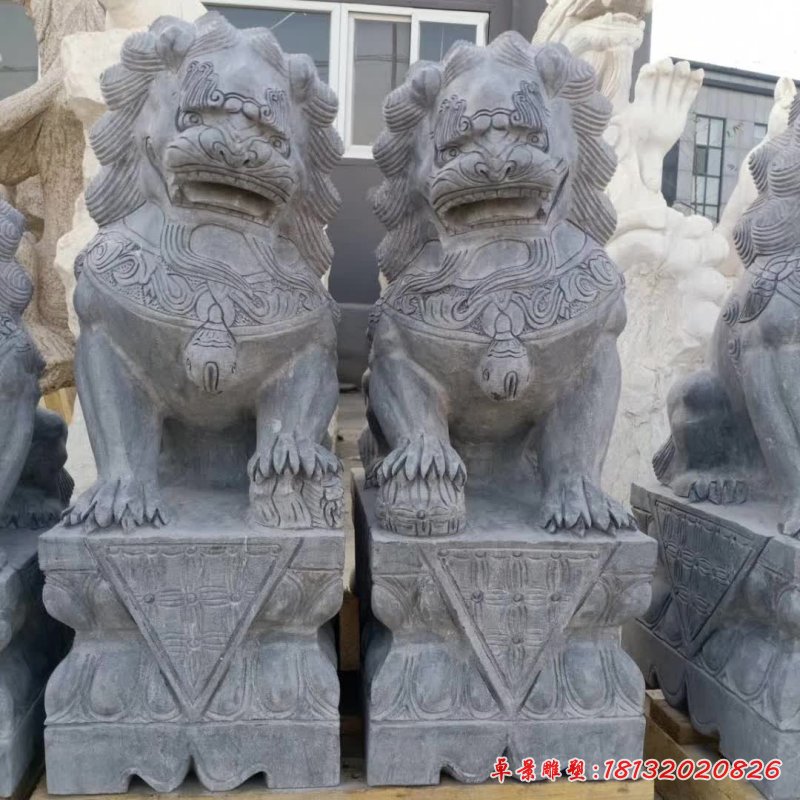 青石狮子雕塑 (3)