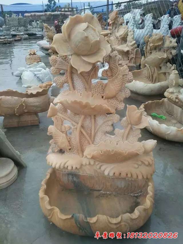 荷花景观石雕